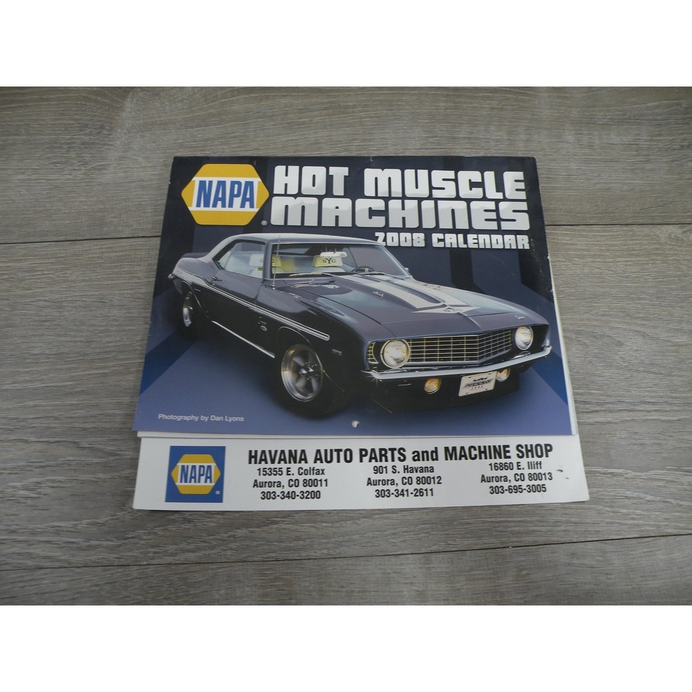 NAPA Hot Muscle Machines 2008 Calendar Classic Cars Advertising Havana Auto